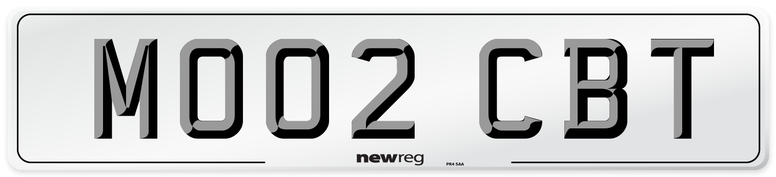 MO02 CBT Number Plate from New Reg